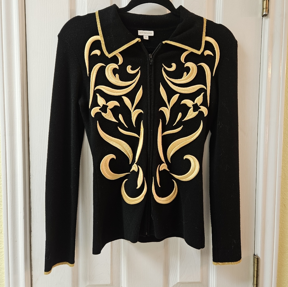 Boston Proper Zip Front Sweater Jacket